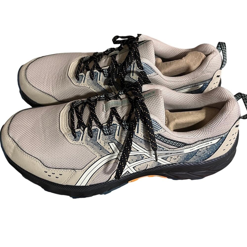 Asics Men's Orthalite Gel Venture 9 Size 13 Trail Running Beige Blue NWOB
